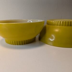 2 Fire King Anchor Hocking 5 Inch Mustard Color Bowls